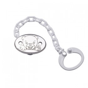 STERLING SILVER ROUND PLAIN PACIFIER PIN 
