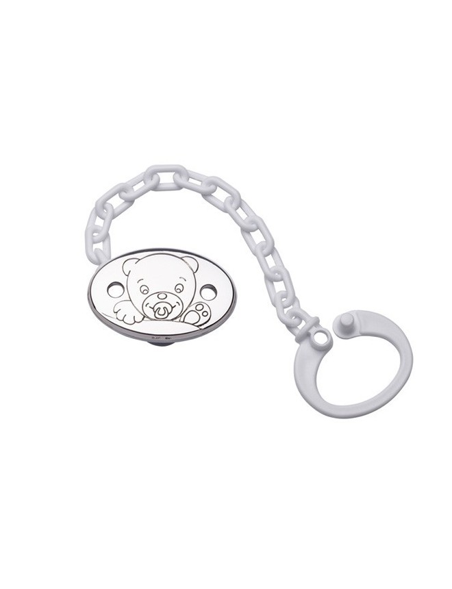 STERLING SILVER ROUND PLAIN PACIFIER PIN 